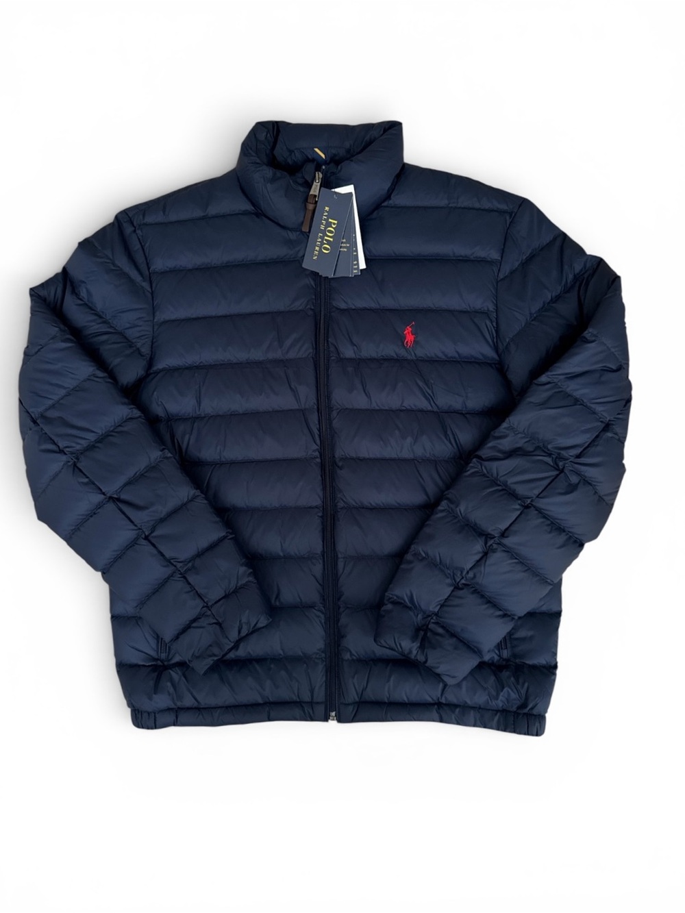 Polo by Ralph Lauren Navy Puffer Jacket with Red Pony Logo